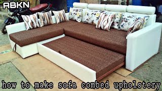 diy sofa comebed L shape upholstery full tutorial new [upl. by Ardolino]