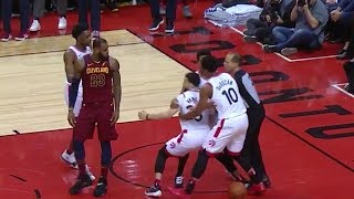 LeBron James Shoves Fred Van Vleet  Cavaliers vs Raptors  Game 1  May 1 2018  2018 NBA Playoffs [upl. by Salazar680]