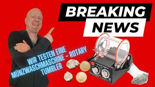 Test Münzwaschmaschine  Rotary Tumbler  sondeln  Münzen reinigen [upl. by Eiznik]