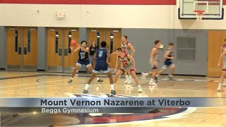 Vernon narrowly defeat Viterbo Mens Basketball 5855 [upl. by Zerdna525]