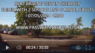 REAL DRIVING TEST ROUTE IN CHERTSEY 2 [upl. by Niatsirt]