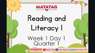 Reading and Literacy Week 1 Day 1 Quarter 2 MATATAG [upl. by Alaehcim]