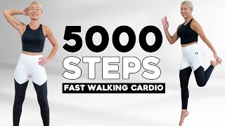 5000 STEPS FAST Walking Workout to Burn Fat amp Boost Your Mood Knee Friendly [upl. by Castorina]