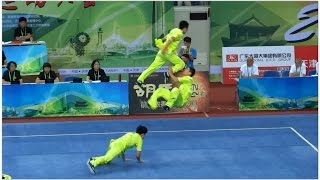 1st China National Wushu Games 第一届全国武术运动大会 Men Duilian Chongqing Team 重庆 梁家耀 周维 翟钰博 960 [upl. by Deth76]