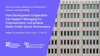 How Development Cooperation Can Achieve Better Public Sector Performance [upl. by Gaskins675]