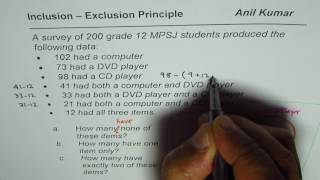 Inclusion Exclusion Principle Three Venn Diagrams [upl. by Otrevogir799]