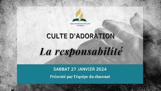 EDS amp Culte de lEglise Adventiste de Poitiers  Sabbat 27 janvier 2024 [upl. by Minabe]