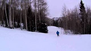 Skiing Snowmass Colorado On Sams Knob Feb 19 2012 [upl. by Yelra]