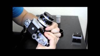 Nikon F 35mm  How to Unload film and change viewfinders [upl. by Aramo225]