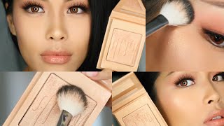 Kylie Cosmetics Pressed Illuminating Powder SALTED CARAMEL Kylighter Quick Review Swatch Tutorial [upl. by Eiramrefinnej882]