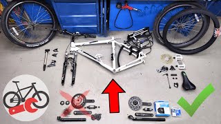 Replacing the drivetrain on a mountain bike Servicing your bicycle in the workshop [upl. by Ahsaekal256]