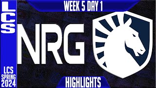 NRG vs TL Highlights  LCS Spring 2024 Week 5 Day 1  NRG Esports vs Team Liquid [upl. by Thomasa]