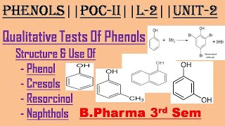 Phenol  Qualitative test  Structure and use L2U2 Organic Chemistry 2nd Bpharma 3rdsem [upl. by Llain]