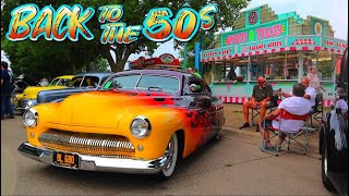 THOUSANDS OF CLASSIC CARS  BACK TO THE 50S CLASSIC CAR SHOW Hot Rods Street Rods Muscle Cars [upl. by Yral]