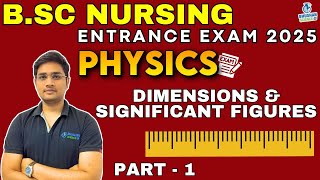 dimensions and significant figures  physics BSC NURSING ENTRANCE EXAM 2025  bsc nursing [upl. by Ttirb]