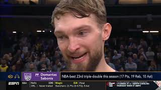 Domantas Sabonis PostGame Interview  Los Angeles Lakers vs Sacramento Kings [upl. by Laveen]