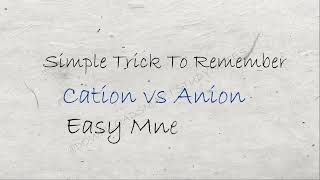 Cations vs Anions Easy Mnemonic To Remember  Chemistry  Download Smart Study Notes [upl. by Navi158]