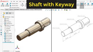 Shaft with Keyway in SOLIDWORKS  Robo CAD [upl. by Howzell]