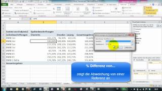 Excel  Pivot Tutorial 14  Prozentwerte  unterschiedliche Varianten [upl. by Ninehc]