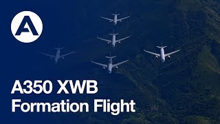 “Family flight” – Five Airbus A350 XWBs together in flight [upl. by Osy]