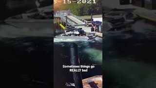 Boat Dock Fail  Boat Accident  Losing Control at the Boat Ramp [upl. by Audwin]