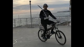 Swordsmanship on Bicycle Cutting Exercise with Turkish Kilij [upl. by Myrt]