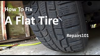 How to Fix A Flat Tire puncture repair plug [upl. by Leigha430]