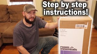 How to Assemble Room Essentials 5 Shelf Bookcase from Target [upl. by Carlton]