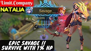 EPIC SAVAGE  Survive With 1 HP LimitCompany Natalia  LimitCompany Natalia Gameplay And Build [upl. by Euv]