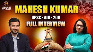 MAHESH KUMAR KAMTAM  UPSC  AIR200  JOURNALIST ANJALI  Signature Studios [upl. by Maghutte]