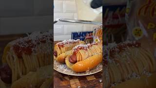 Spaghetti Hotdogs 🌭 shorts Recipe by TheJoshElkin [upl. by Niffirg]