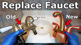 DIY How to Replace and Install a Bathroom Sink Faucet [upl. by Lenoj]