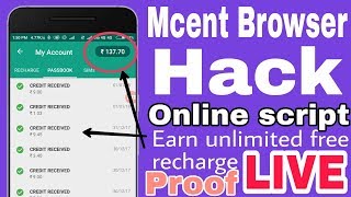 mCent browser unlimited point earning trick  mCent browser hack without root script added [upl. by Nawoj613]