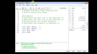 Grundlagen Informatik  19 MIPS32 Simulator Multiplikation Hi Lo Register Assemblersprache [upl. by Fattal]