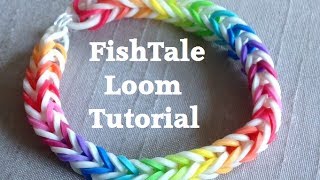 EASY FISHTAIL Loom Bracelet Tutorial Rainbow Loom l JasmineStarler [upl. by Piero339]