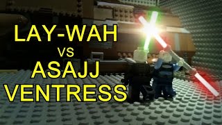 LayWah vs Asajj Ventress Part 2  LEGO STAR WARS LIGHTSABER FIGHT [upl. by Raycher]