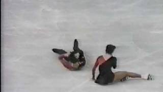 Piece on the Dangers of Pairs Skating  1988 Calgary Figure Skating Pairs Short Program US ABC [upl. by Essilevi773]