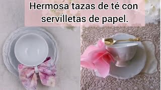 Hermosas servilletas dobladas para taza de café [upl. by Timoteo696]