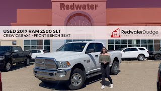 Used 2017 Ram 2500 SLT Crew Cab 4x4  Front Bench Seat  Stock  P9998A  Redwater Dodge [upl. by Cirdor]