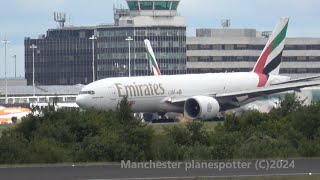 4K Emirates SkyCargo Boeing 777F1H A6EFN On Flight EK9940 At Manchester Airport On 06072024 [upl. by Adnylg]