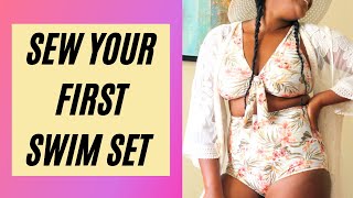 How to CONFIDENTLY sew your FIRST SWIM SUIT that will stay on  BEGINNERS DIY SEW ALONG [upl. by Storz]