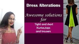 Awesome dress alteration ideas For tight and short kurtatops and pantsIn Hindi English subtitles [upl. by Ateekal561]