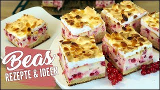 QuarkJohannisbeer Kuchen Rezept  Mit Baiserhaube backen  Süß trifft Sauer [upl. by Donela]