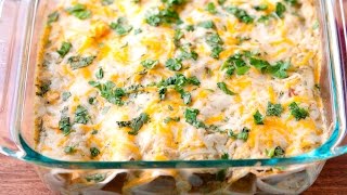 Easy Green Chile Chicken Enchiladas Recipe [upl. by Hodge]