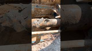 Destroying Ductile Iron water main 💥 construction pipelines pipebursting [upl. by Stormy431]