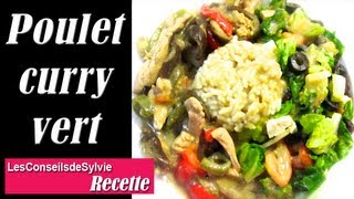 Ep 110  Recette  Poulet au curry vert allégé Rééquilibrage Alimentaire  Régime [upl. by Ranchod524]