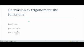 38  39 R2 derivasjon av sinus og cosinusmp4 [upl. by Yasibit]