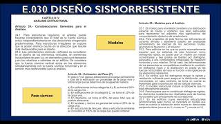 RESUMEN DE LA NORMA E030 DISEÑO SISMORRESISTENTE [upl. by Finah155]