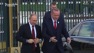 Erdogan Welcomes Putin On Ankara Visit [upl. by Hildegard]