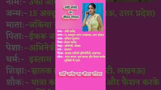 उर्फी जावेद का जीवन परिचय  Urfi Javed biography AtoZ INTRO [upl. by Lalise]